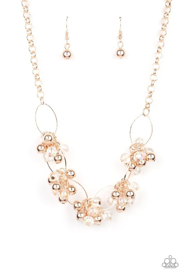Paparazzi Necklace ~ Effervescent Ensemble - Rose Gold