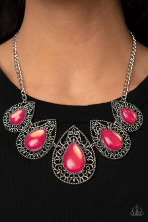 Paparazzi Necklace ~ Opal Auras - Pink