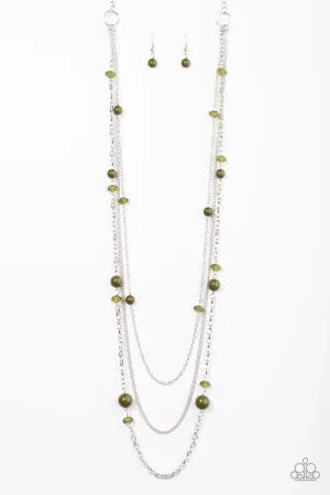 Paparazzi Necklace ~ Triple Tango - Green