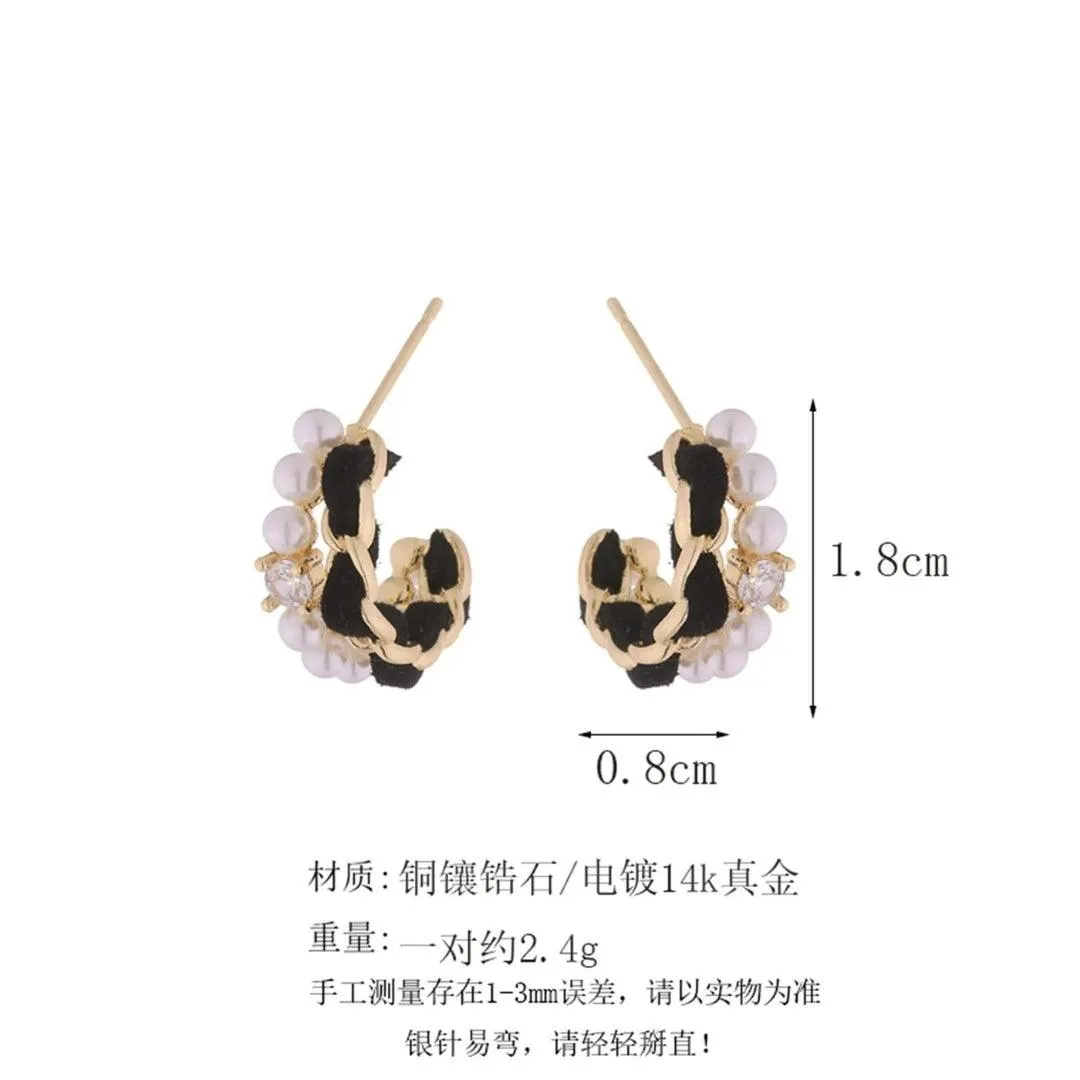 Pearl and Chain Hoop Earrings