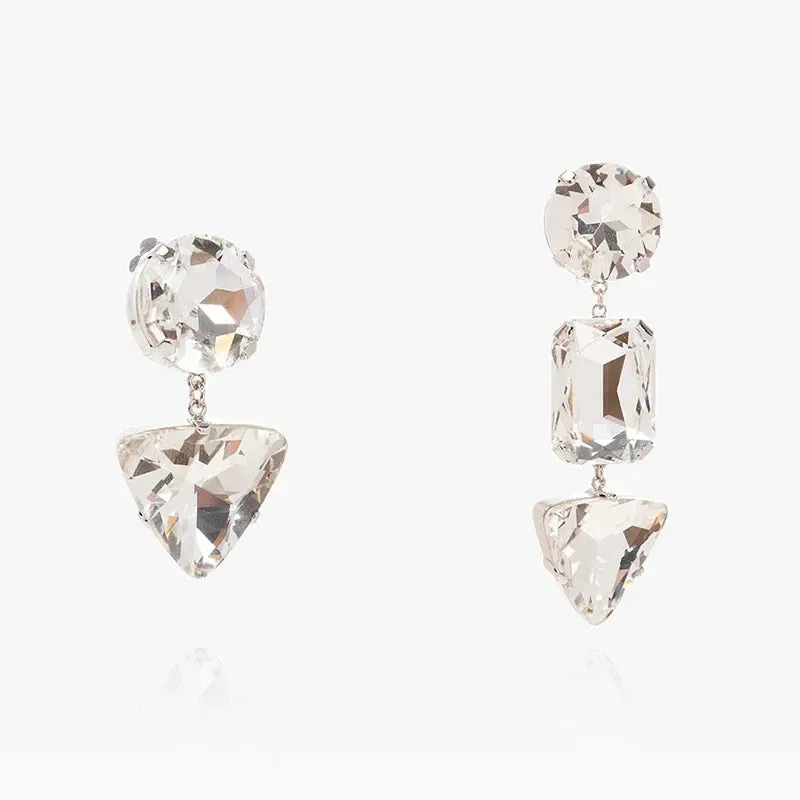 Pre Order:  Clear Rhinestone Pendant Long Drop Earrings