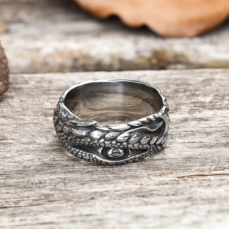 Python Scale Stainless Steel Snake Ring