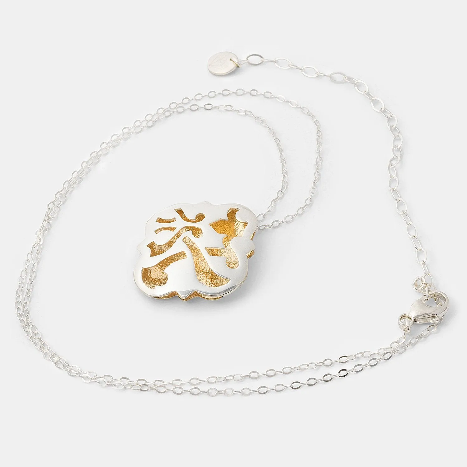 Quatrefoil Silver & Gold Pendant Necklace