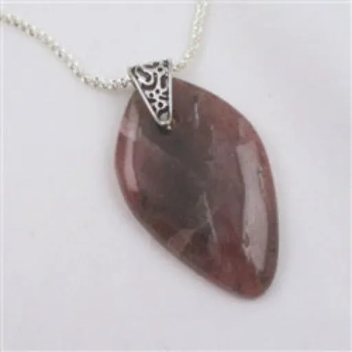 Raspberry Quartz Pendant On Sterling Silver Chaon