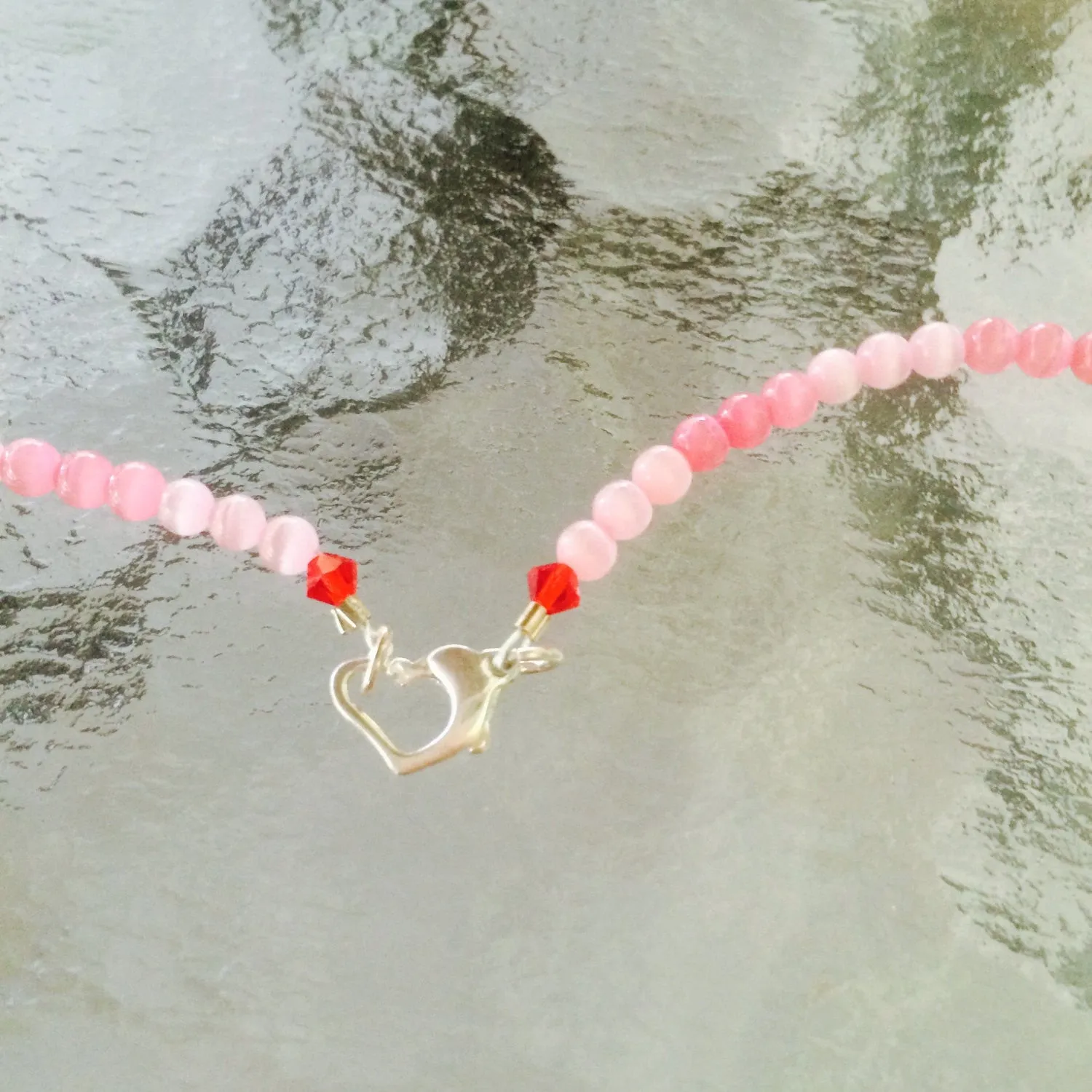 Red Heart charm necklace