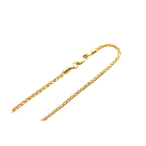 Rich 14K Yellow Gold Heavy Wheat Chain 18"