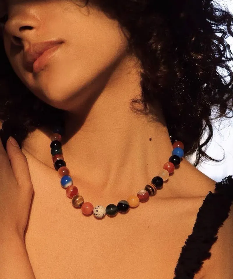 Romantic Universe Dopamine Color Beaded Necklace