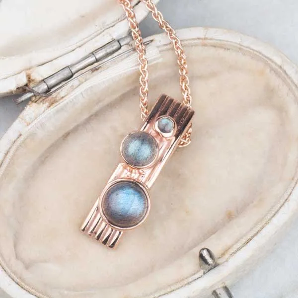 Rose Gold Red Storm Orion Pendant