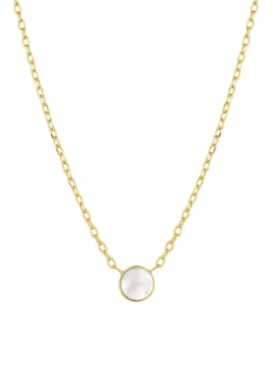 Rose Marble Coin Necklace