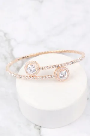 ROUND CUBIC ZIRCONIA 1 LINE WIRE CUFF