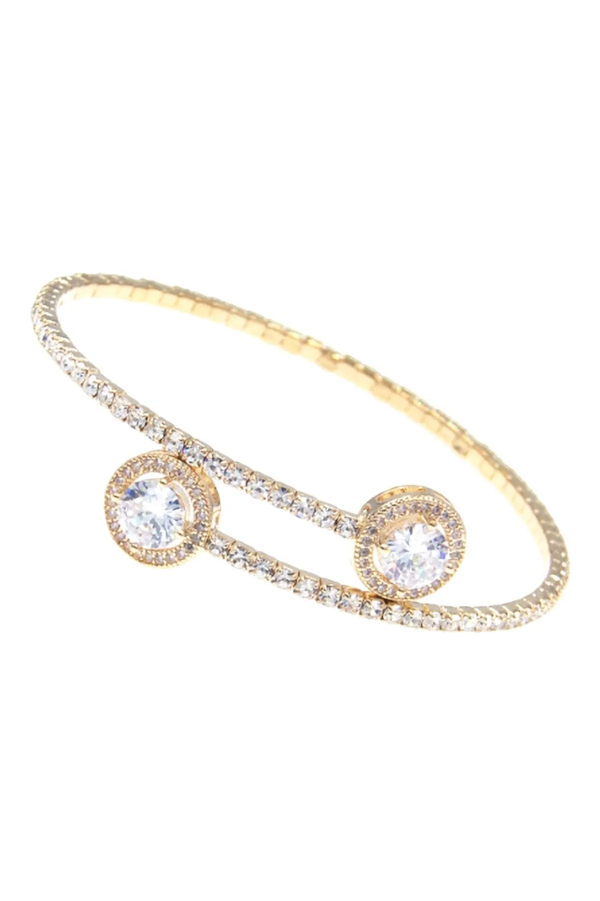 ROUND CUBIC ZIRCONIA 1 LINE WIRE CUFF