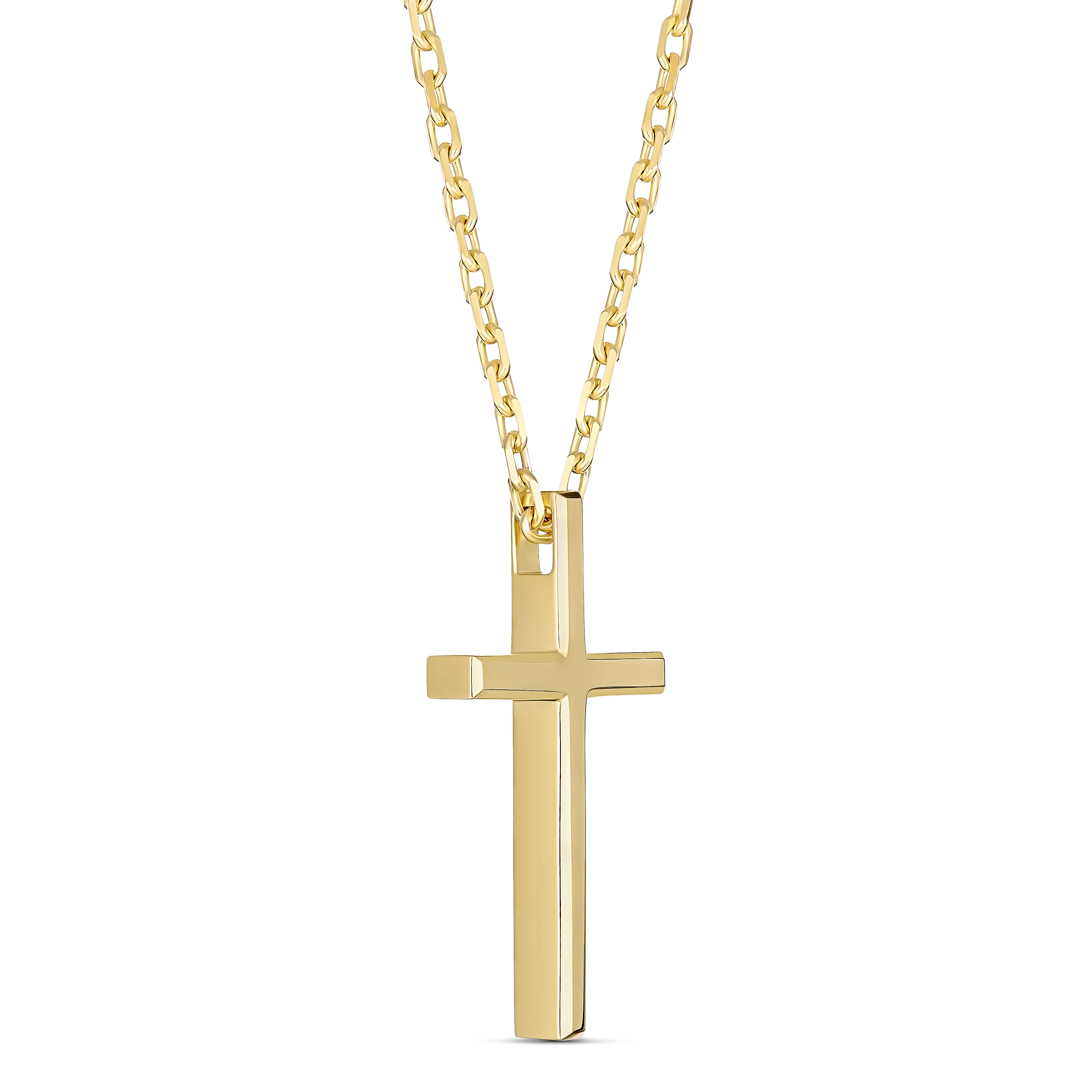 Saint Solid Gold Cross Necklace | Yellow Gold