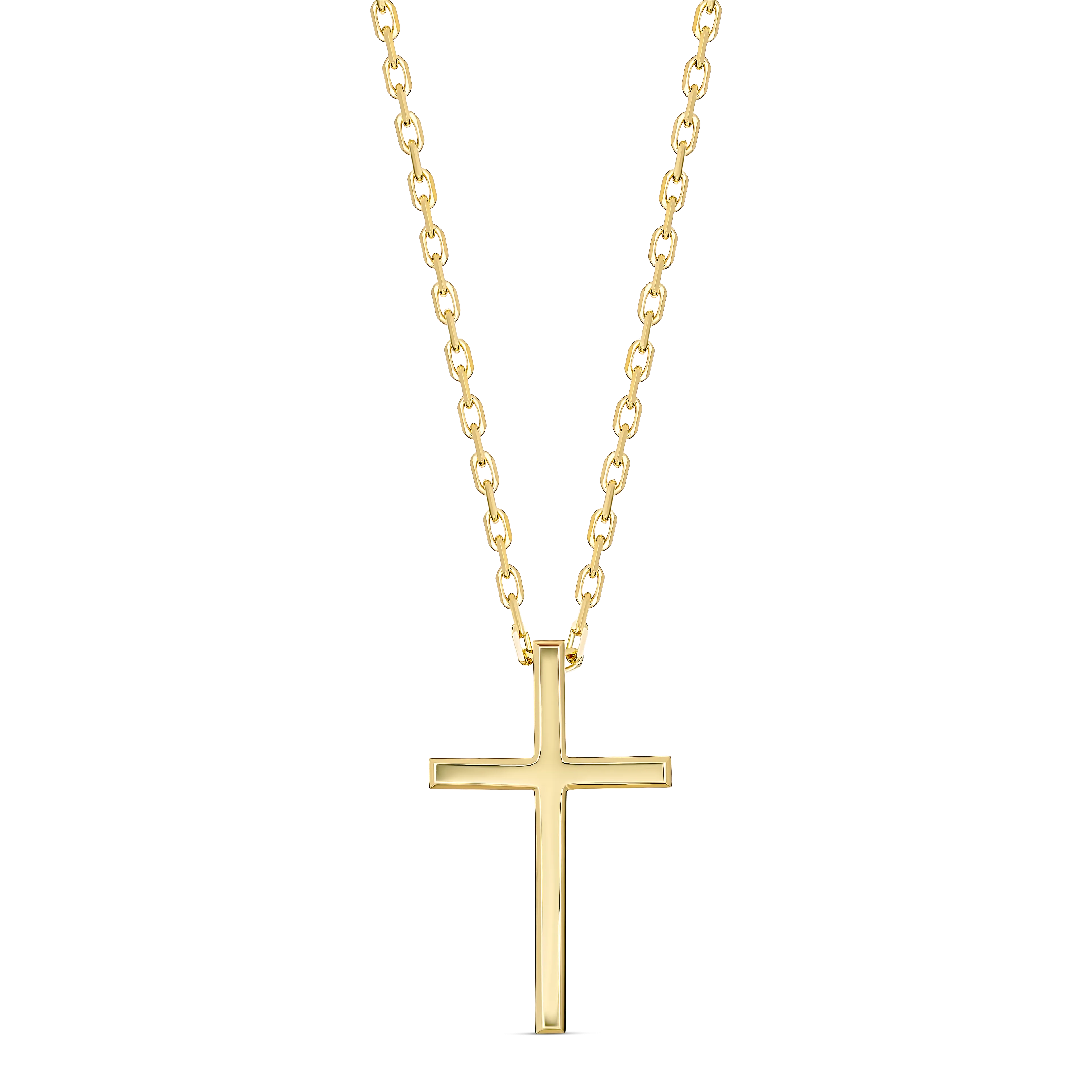 Saint Solid Gold Cross Necklace | Yellow Gold