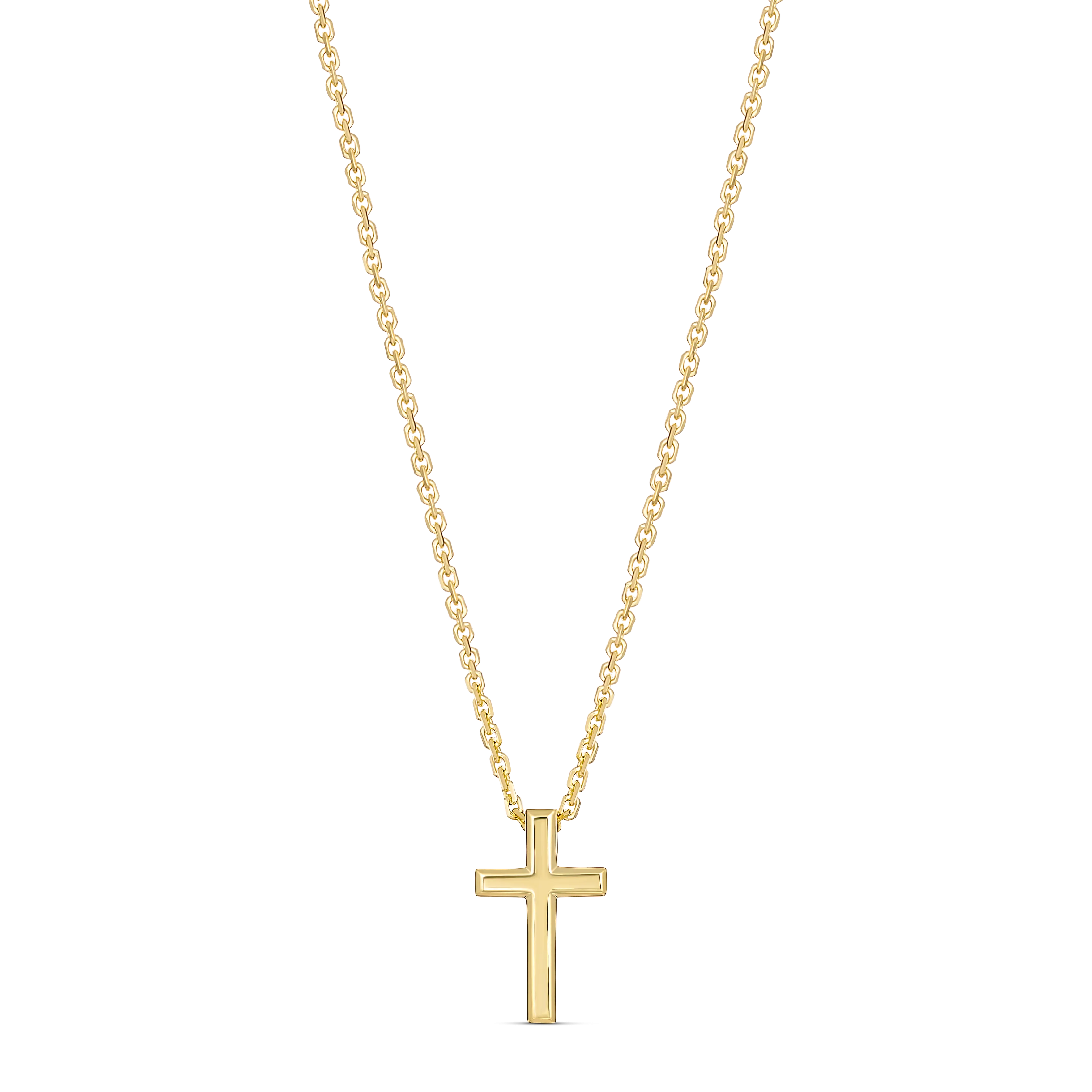 Saint Solid Gold Cross Necklace | Yellow Gold