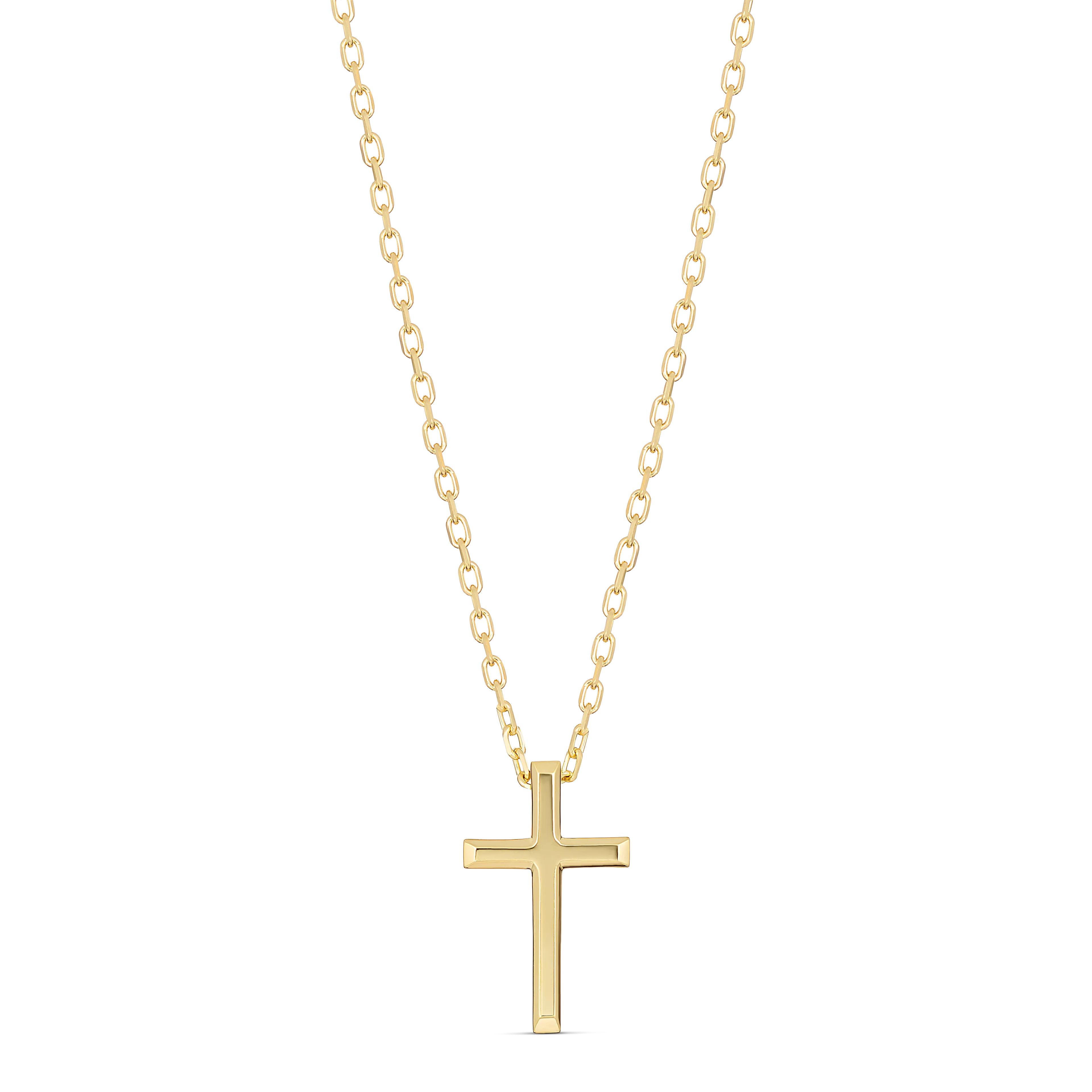 Saint Solid Gold Cross Necklace | Yellow Gold