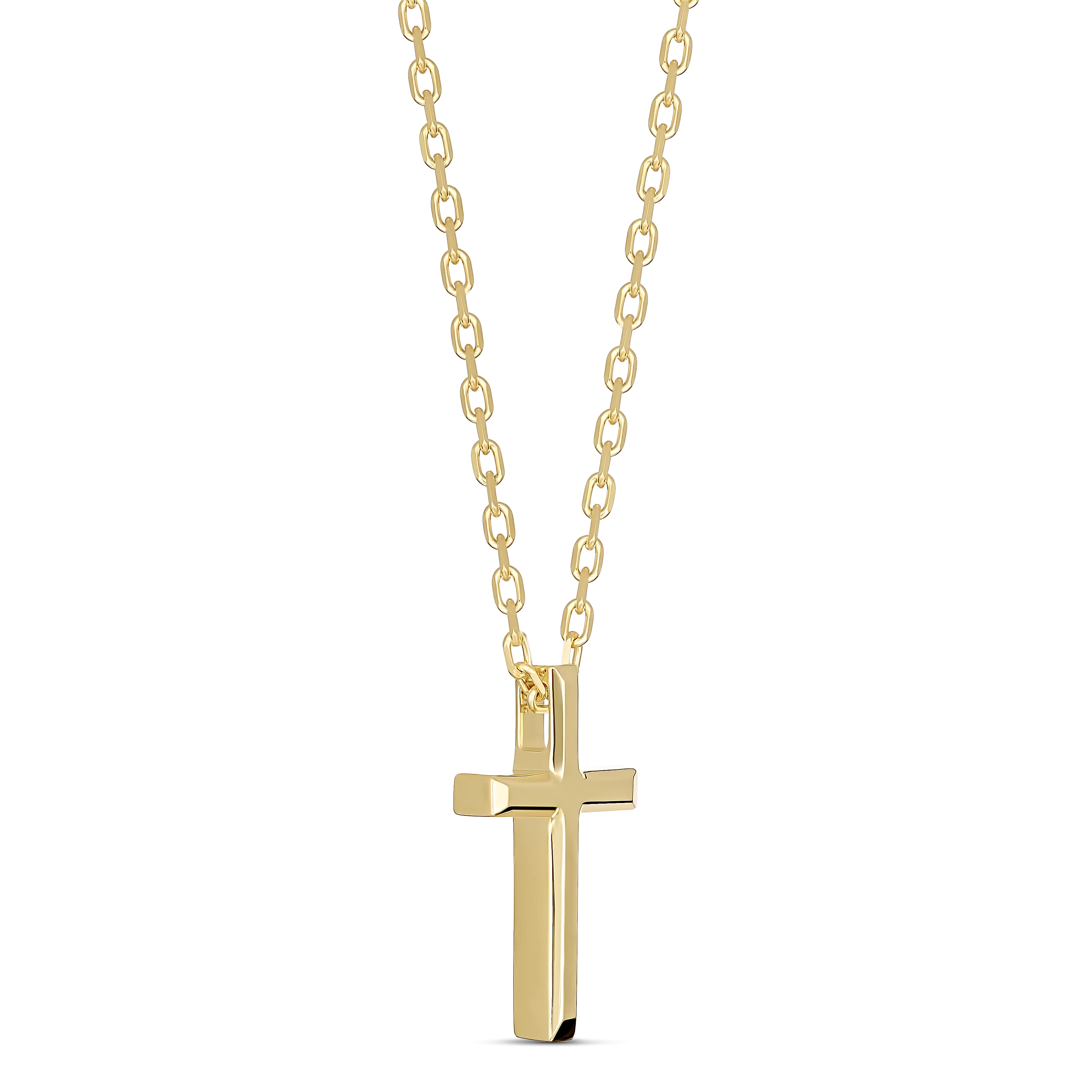 Saint Solid Gold Cross Necklace | Yellow Gold