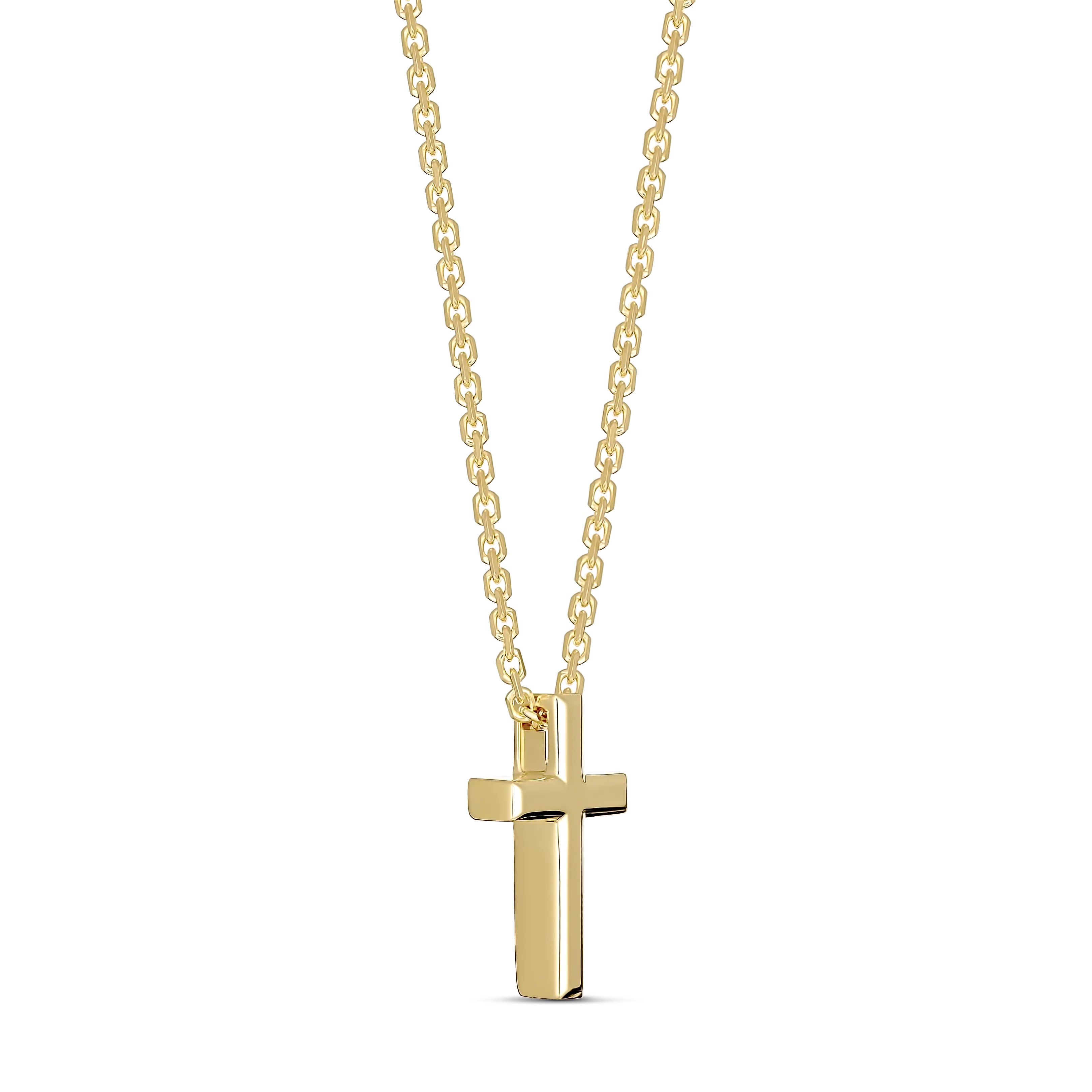 Saint Solid Gold Cross Necklace | Yellow Gold