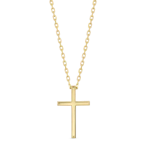 Saint Solid Gold Cross Necklace | Yellow Gold