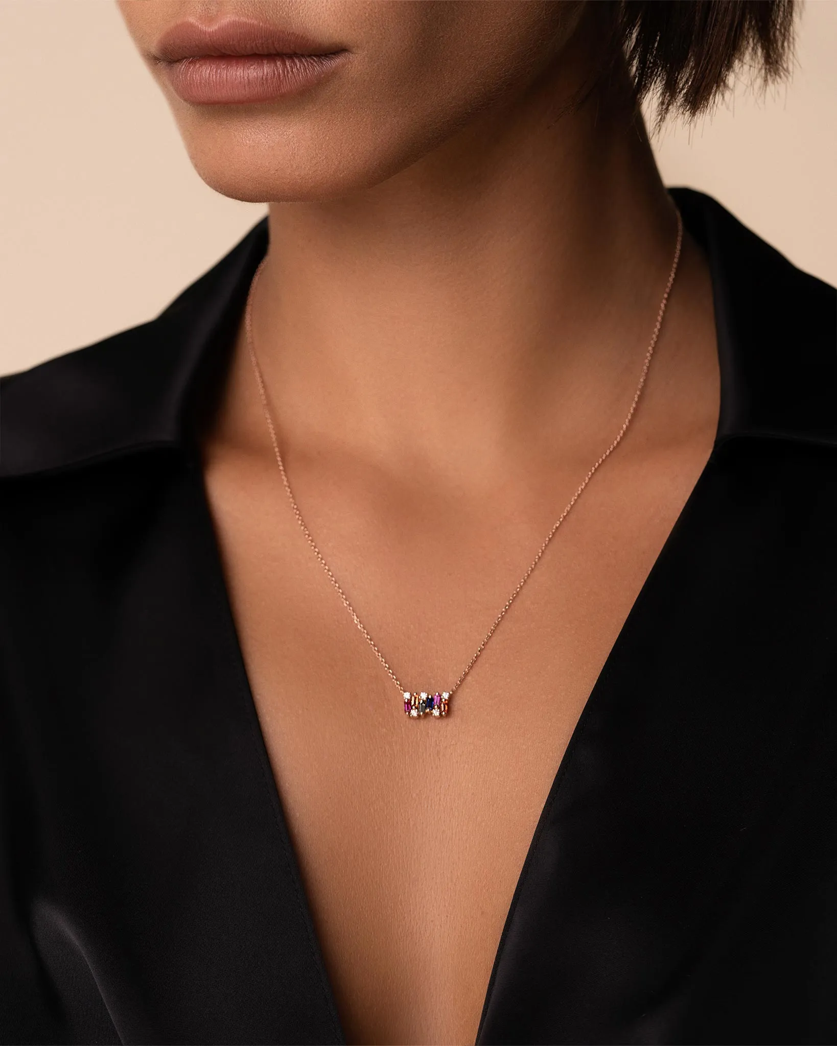 Shimmer Rainbow Sapphire Mini Bar Pendant