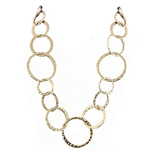 SHINY GOLD ROUND LINKED NECKLACE  #SC31559_SHINY-GLD (BC10)