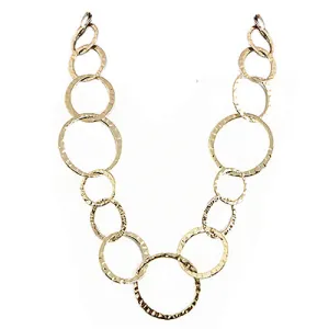 SHINY GOLD ROUND LINKED NECKLACE  #SC31559_SHINY-GLD (BC10)