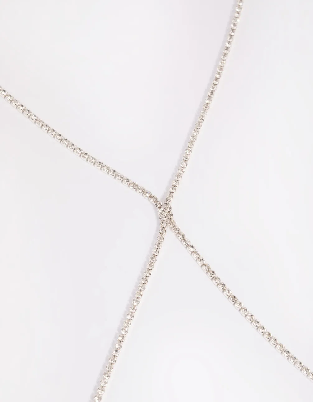 Silver Diamante Cross Body Chain