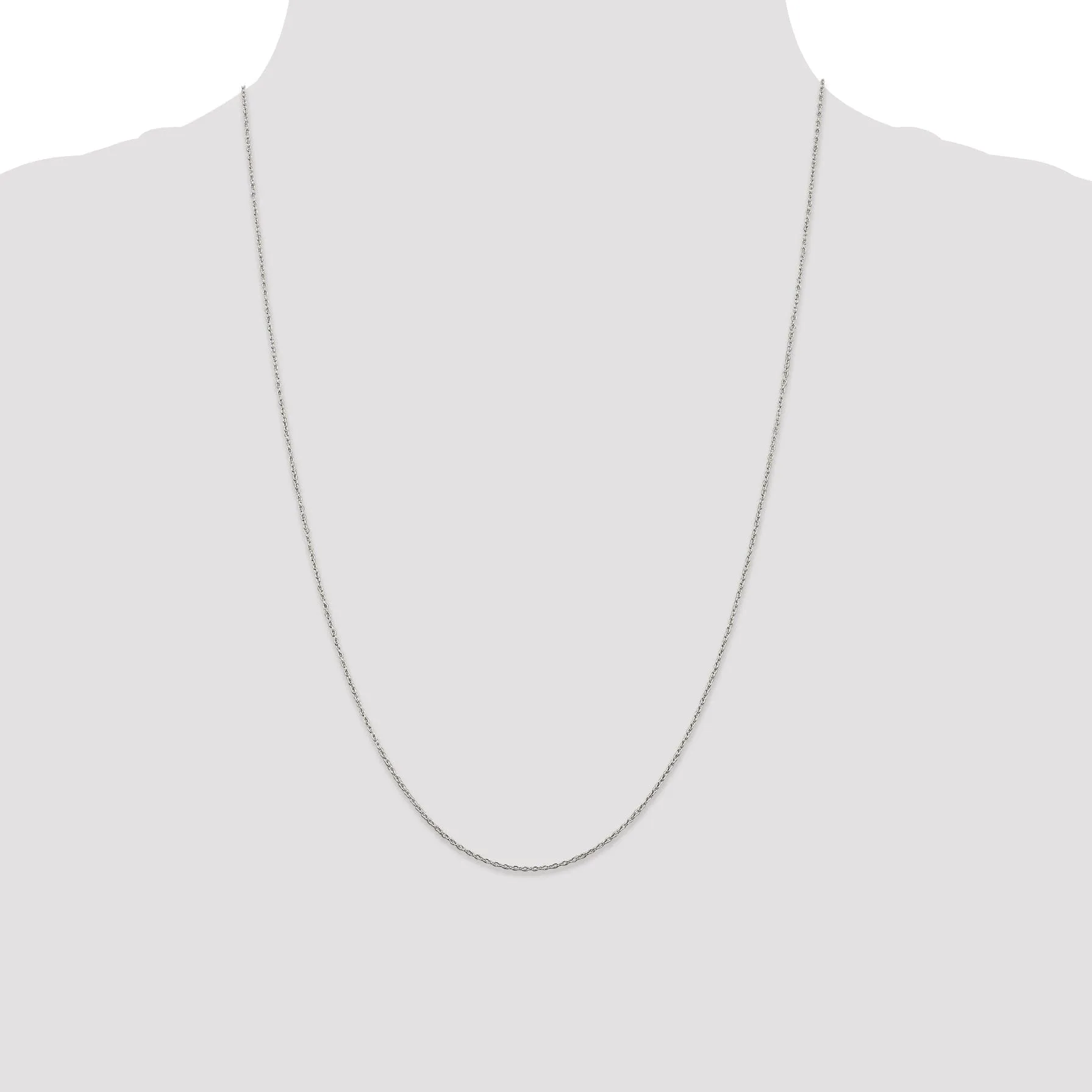 Silver Polished 0.6-mm Fancy Rolo Cable Chain