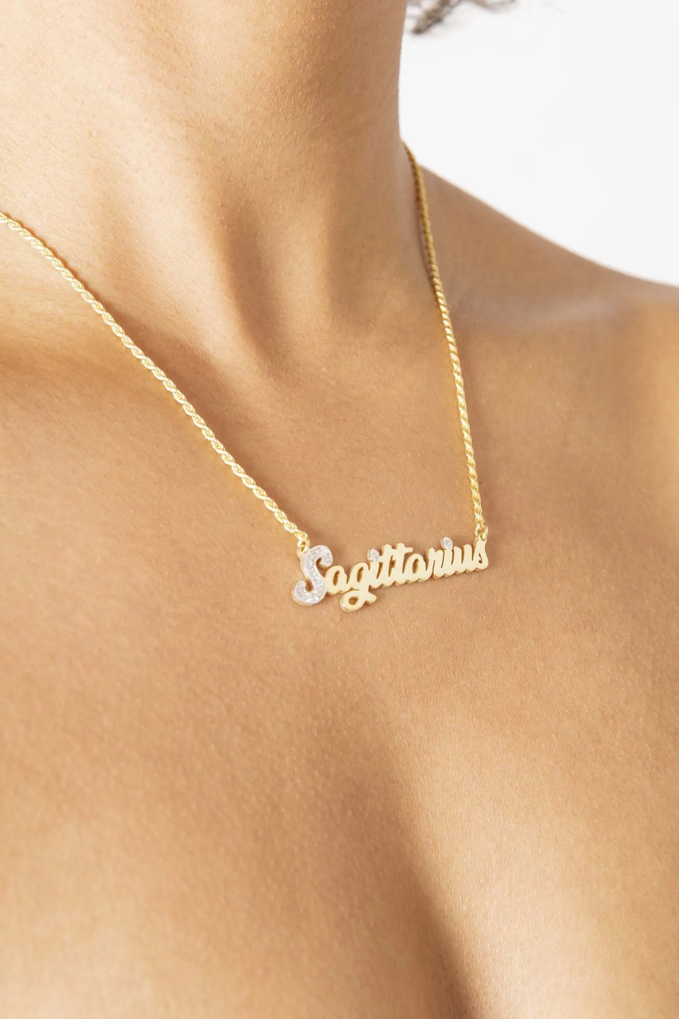 Simone I. Smith Zodiac Nameplate Necklaces - Sagittarius