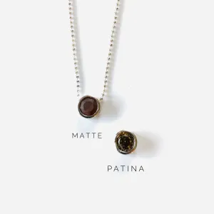 Simple Pendant Slide Necklace featuring Smked Topaz Matte OR LCT Silver Patina