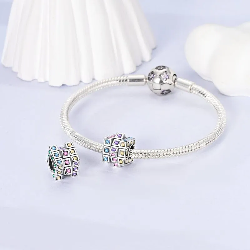 Sparkling Rubik's Cube Charm
