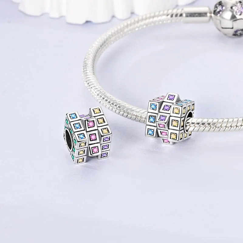 Sparkling Rubik's Cube Charm