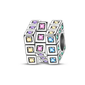 Sparkling Rubik's Cube Charm