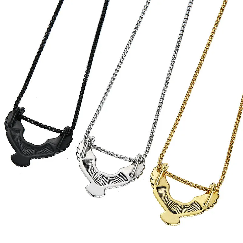 Stainless Steel Eagle Wing Pendant Necklace