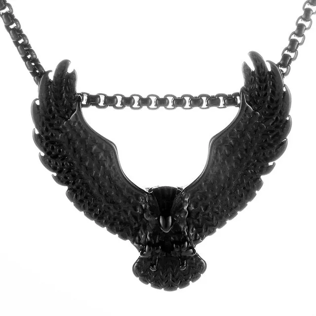 Stainless Steel Eagle Wing Pendant Necklace