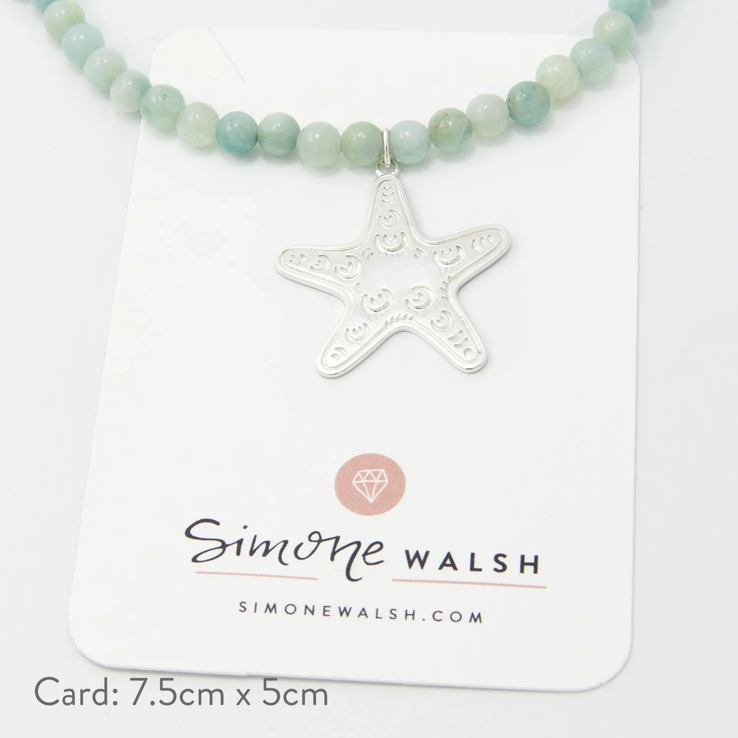 Starfish Pendant on Amazonite Beaded Necklace