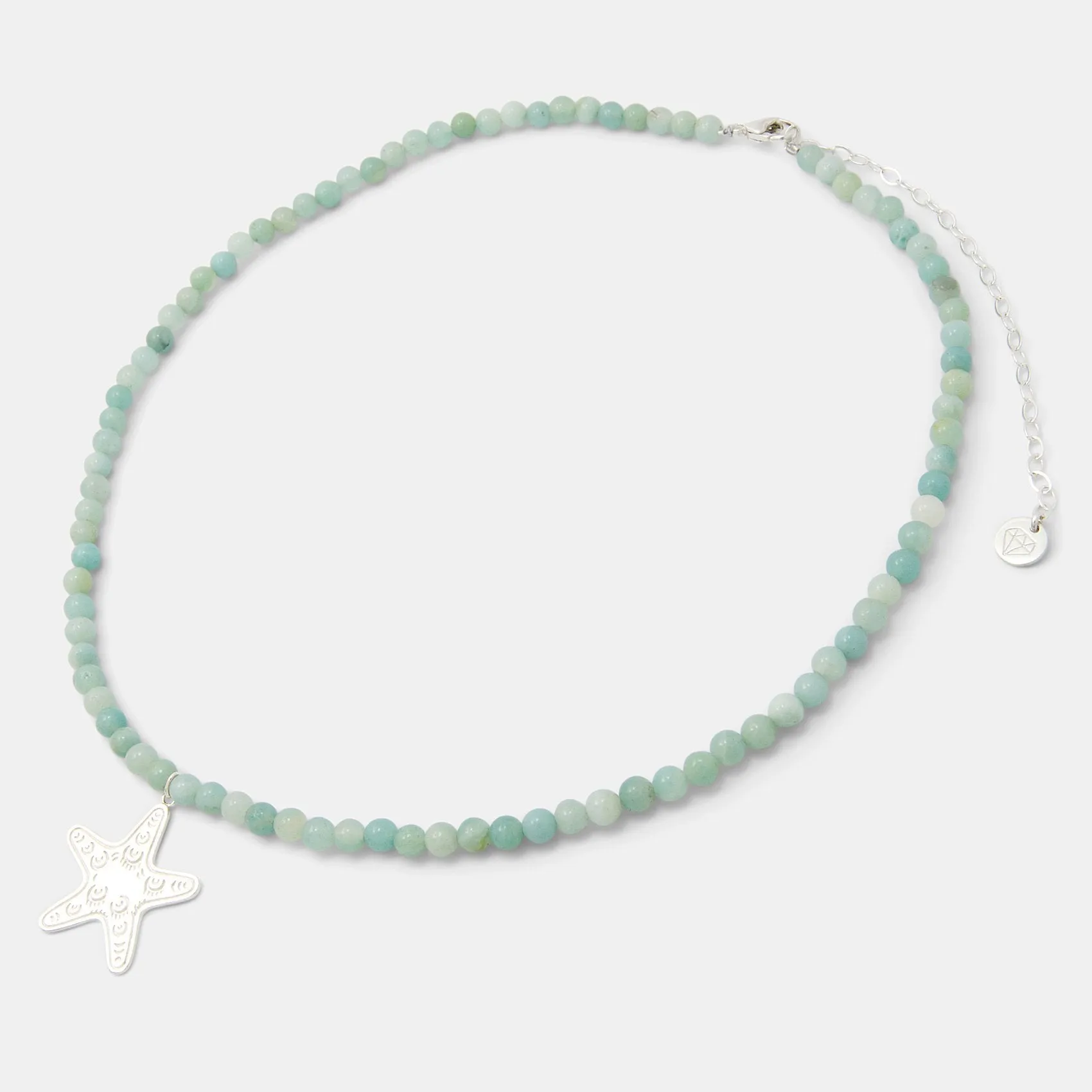 Starfish Pendant on Amazonite Beaded Necklace