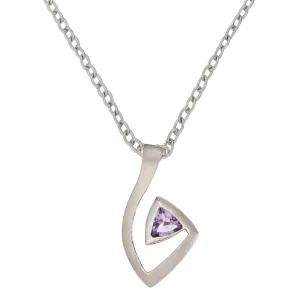 Sterling Silver Amethyst Geometric Spiral Pendant Necklace