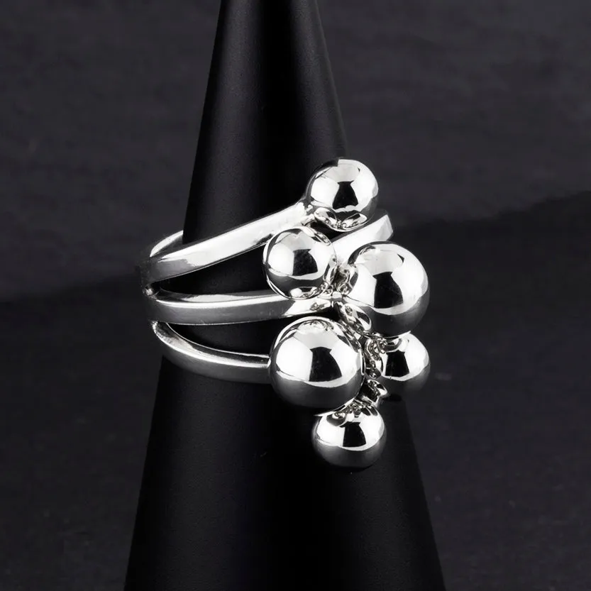 Sterling Silver Ball Statement Ring