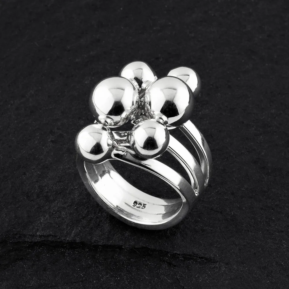 Sterling Silver Ball Statement Ring