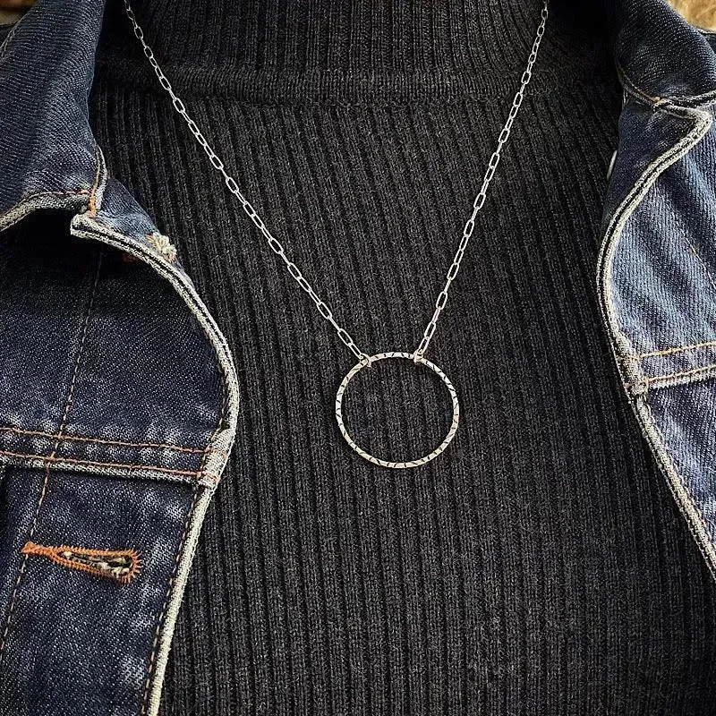 Sterling Silver Circle Necklace