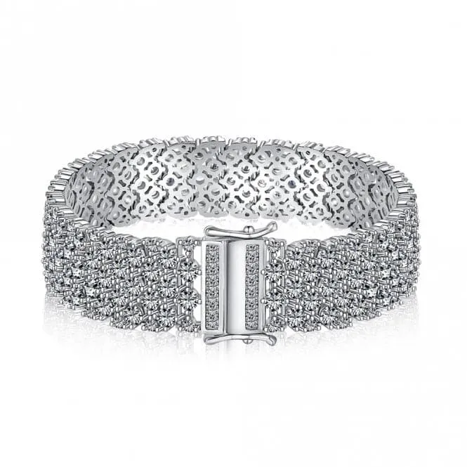 Sterling Silver Rhodium Plated Sparkling Stones Bracelet ERLB036