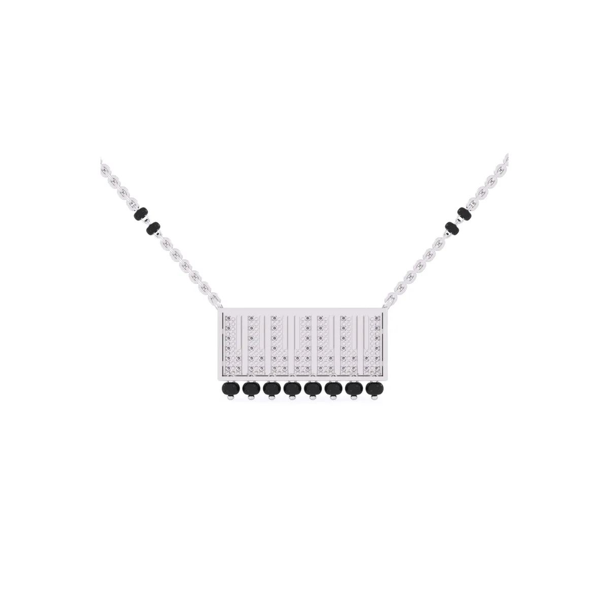 Stunning Round Cluster Diamond Mangalsutra