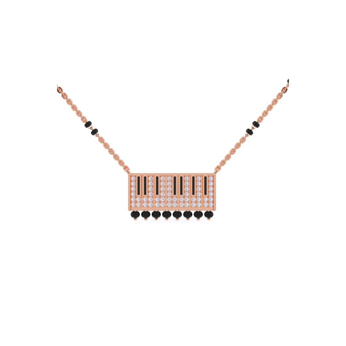 Stunning Round Cluster Diamond Mangalsutra