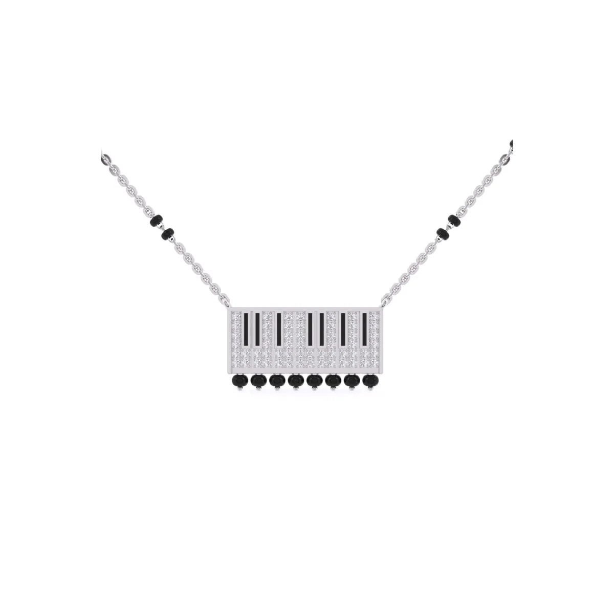 Stunning Round Cluster Diamond Mangalsutra
