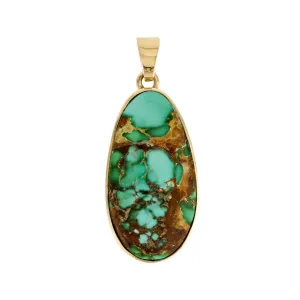 Stunning Royston Turquoise and Gold Pendant