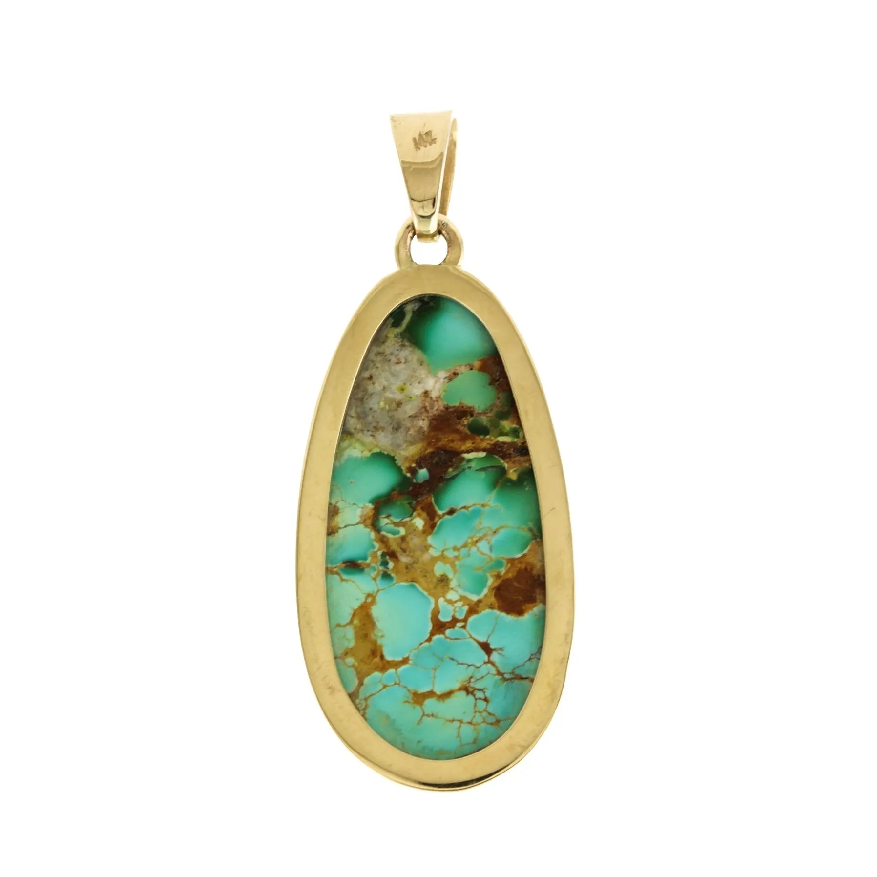 Stunning Royston Turquoise and Gold Pendant