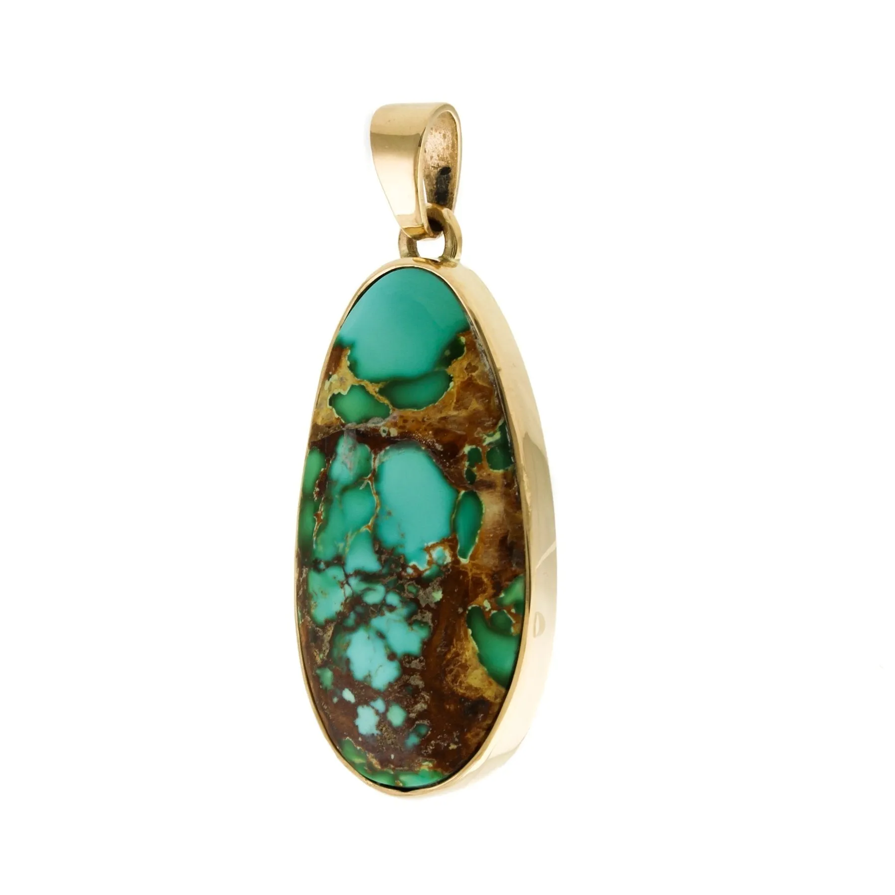 Stunning Royston Turquoise and Gold Pendant