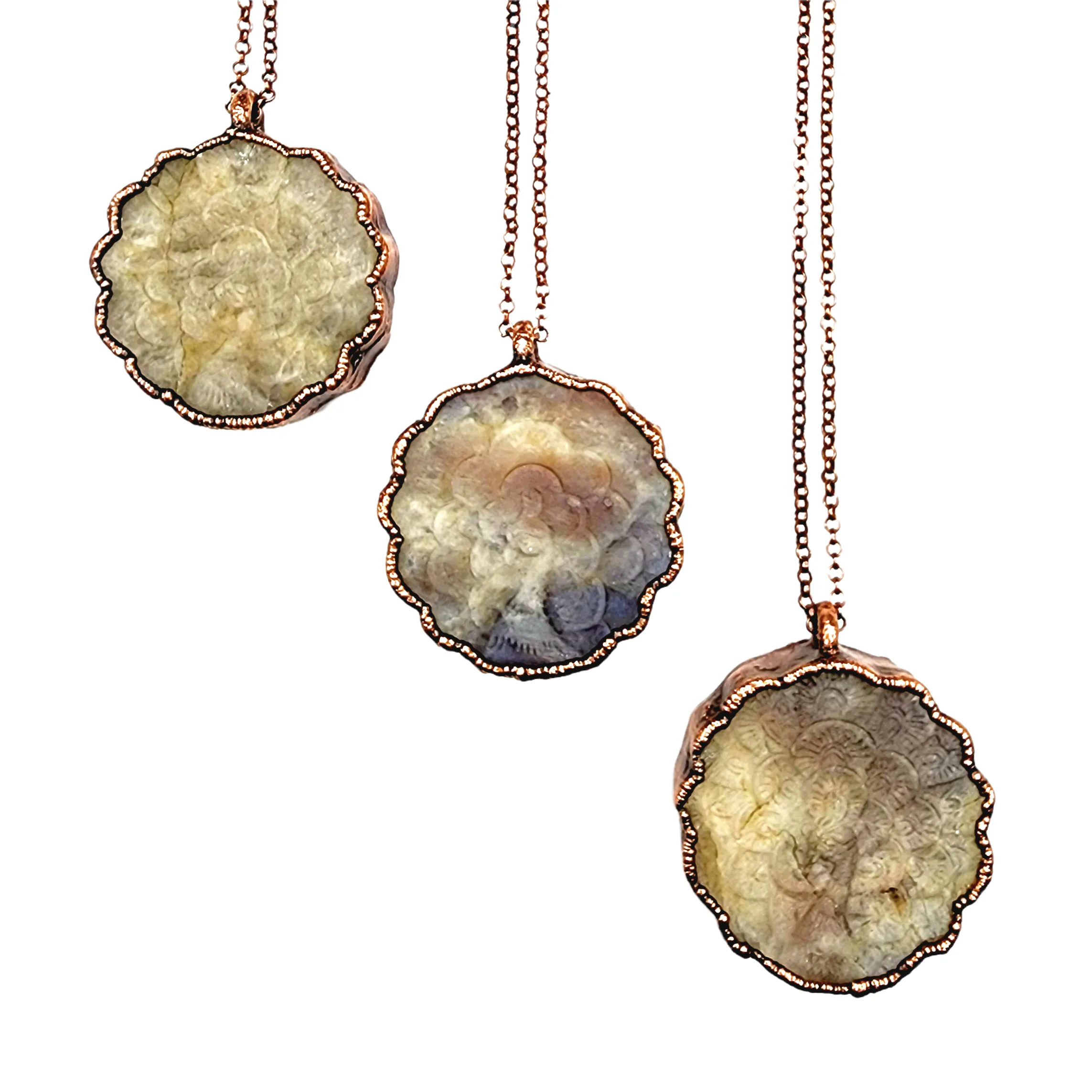Sunstone Moonstone Peacock Necklace