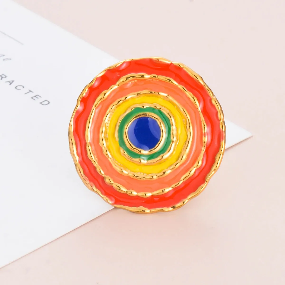 TEEK - Color Oil Drop Geometric Large Ring