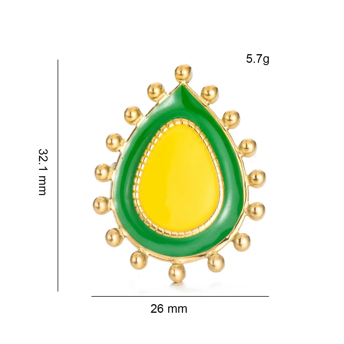 TEEK - Color Oil Drop Geometric Large Ring